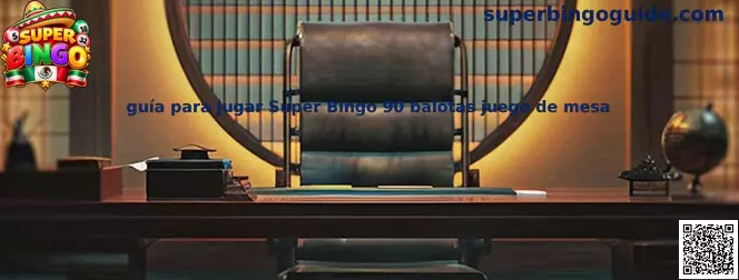 Guía visual para jugar Super Bingo con 90 balotas, cartones y accesorios de mesa