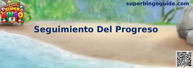 Interfaz conceptual de Super Bingo con indicadores de Seguimiento Del Progreso de un cartón