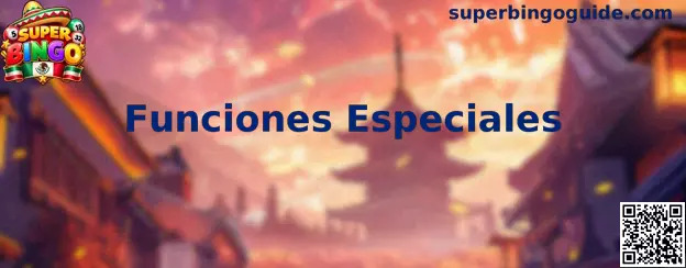 Ilustración de las Funciones Especiales de Super Bingo, como multiplicadores, comodines y bonificaciones en videobingo digital